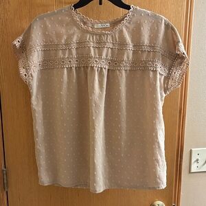 5 for $25 Elegant Beige Lace Blouse